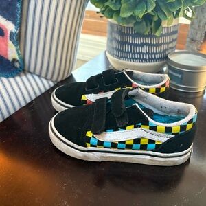 Vans Kids Black Checkered Sneakers